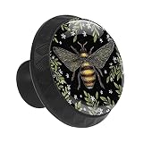 Solomon_Denny 12PCS Honey Bee Drawer Knobs Round Glass Pulls Cabinet Handles Furniture Decorative fo
