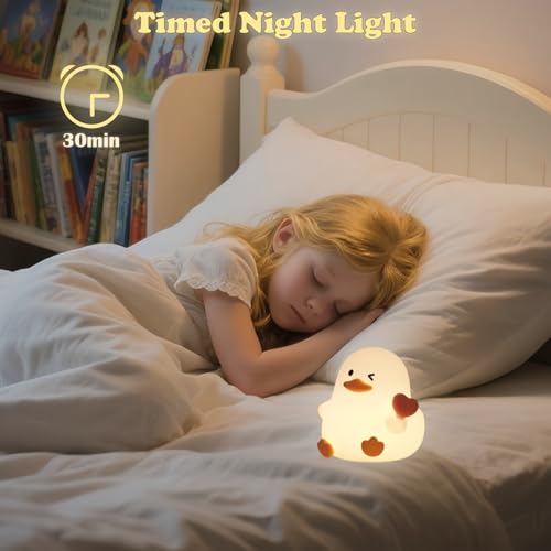 Lámpara de noche para niños con luz de 7 colores y diseño de pato miniatura 3