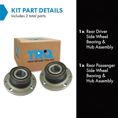 Image of TRQ Rear Left and Right Wheel Bearing and Hub Assembly Set 2 Piece Compatible with 2012-2019 Fiat 500