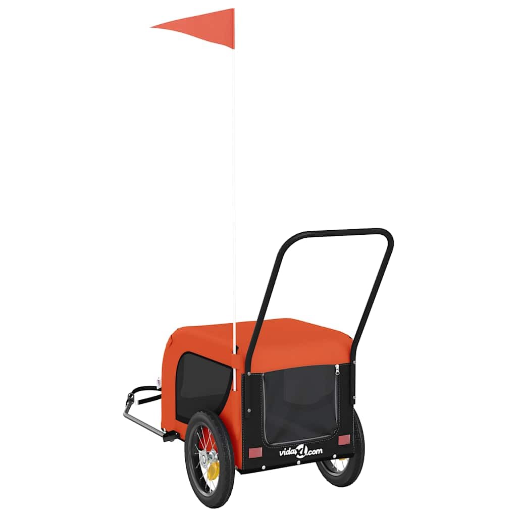 Rimorchio bicicletta cane rosso nero 2 ruote