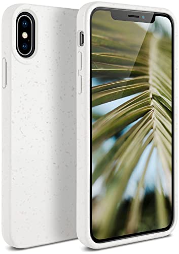 Compatible devices : Handy ONEFLOW Sama Case Compatibile con Apple iPhone X/iPhone XS - Custodia sostenibile in fibra vegetale, custodia biodegradabile senza plastica, vegana ed ecologica - Bianco