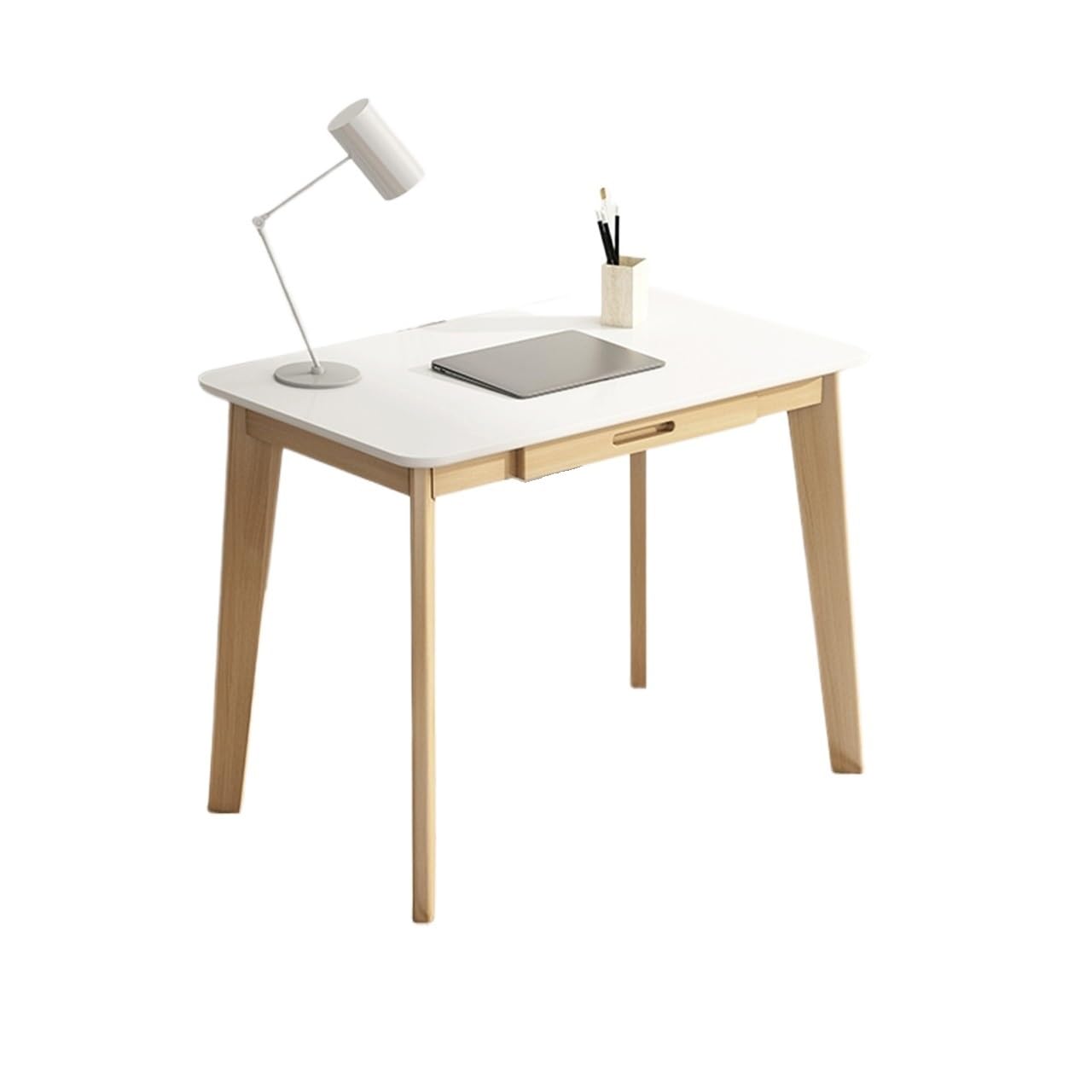 EINES Desk Game Table Home Office Desk Modern Minimalist Office Desk Home Laptop Table Study with Storage Drawer Workstation(A,80cm)