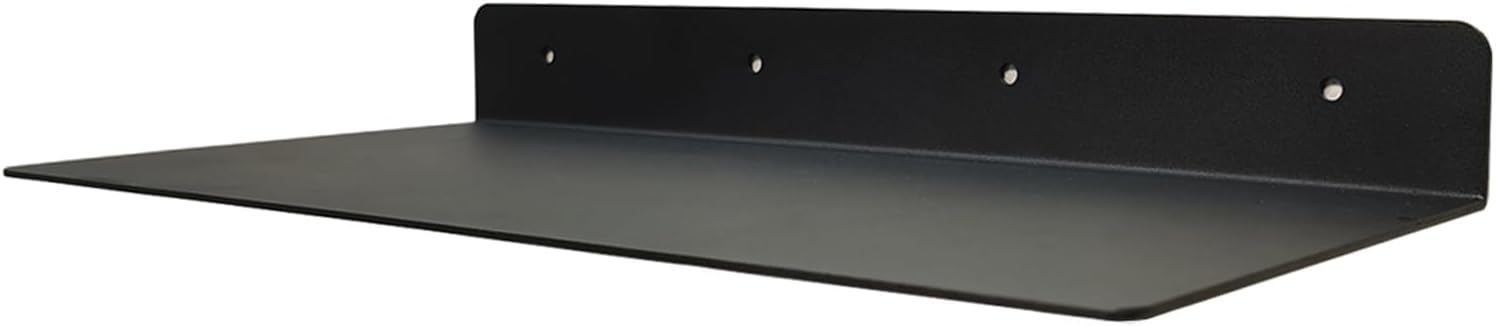 1 Black Industrial Heavy Duty Metal Wall Mounted Modern Rustic Farmhouse Designed Floating Shelf Living Room Metal Wall Decor Shelf (8"x16.5")
