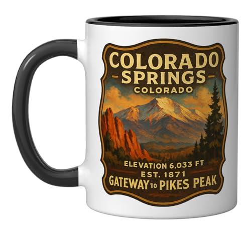 Mug cerámico Colorado Spring 11 oz negro/blanco miniatura 1