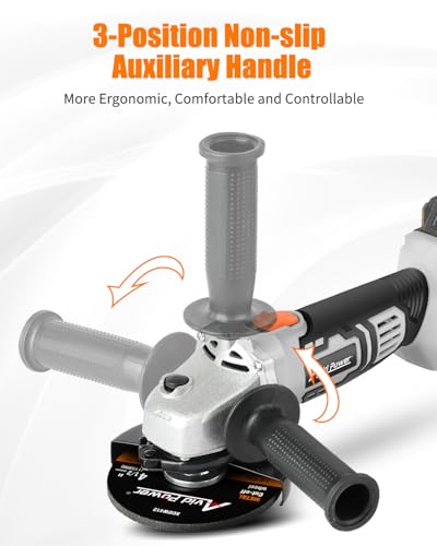 Avid Power Cordless Angle Grinder With 4-Pole Motor, 20V Cordless Grinders Tools W/3.0A Battery & Fast Charger thumb #5