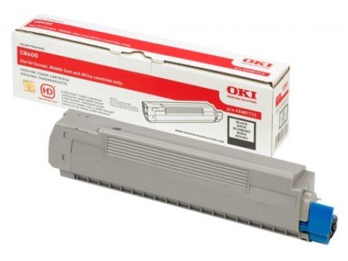 Cartouche Noire C8600 Oki 43487712 remanufacturée de haut rendement pour imprimante