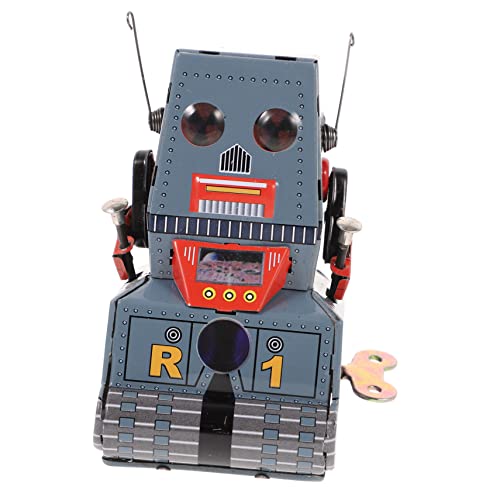 WOONEKY Robot Clásico De Cuerda Juguete De Hojalata Robot De Juguete Antiguo Niño Navidad Estatua