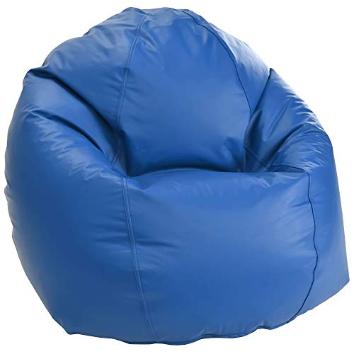 Bean Products Small Vinyl Bean Bag Chair | Filled w/Polystyrene Beads & CertiPUR Foam | Made in USA | 31”W, 33”L, 20”H | 15lb | Available in 2 Sizes | Perfect for Teens & Kids | Royal Blue