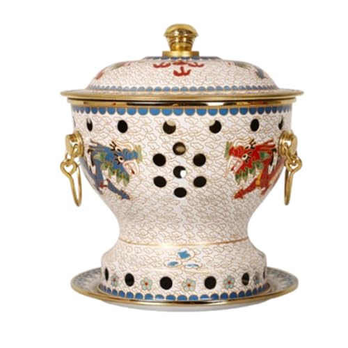FLXHSA Enamel Cloisonne Buffet Soup Copper Single Person Hotpot Sturdy Home Use Shabu Pot Old Hot Pot,D