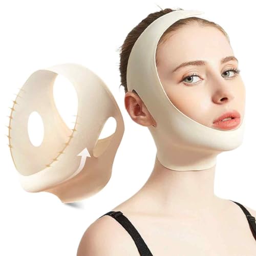 XBFOCNH V Line Lifting Mask Correa Facial, Máscara Para Facial V Belleza Cuello Mascarilla Alza Forma Delgada Línea Cara Vendaje Juego Para La Mujer Y El Hombre