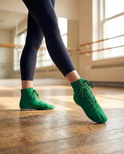 Image of MSMAX Womens Jazz Dance Boots Lace Up High Top Character Shoes for Women - Ankle Boots for Jazz, Theater, Stage Performance & Costume