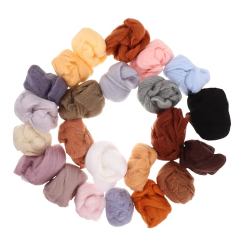 Material de lana para fieltro MERRYHAPY suave y esponjosa de 23 piezas para principiantes