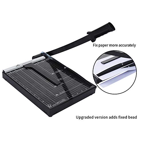 ISDIR Paper Cutter Guillotine, Paper Cutter and Trimmer with Dual Paper Guide Bars, Heavy Duty Metal Base Trimmer for Home, Office, 12 Sheets Capacity, A4 Size, 12 Inch Cut Length (Black) - Thumbnail 5