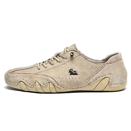 Image of baobeijiadao Men's Beck Shoes Waterproof Non Slip High Top Chukka Boots Handmade Suede Caual Outdoor Sneakers