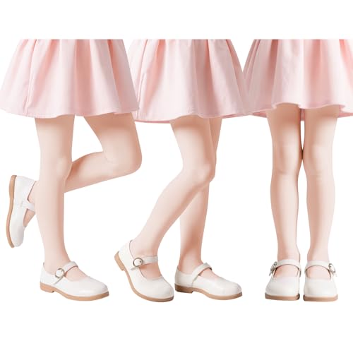 3 Pairs Toddler Ballet Tights for Girls - Girls Dance Tights Ultra Stretchy Soft Footed Tight for Daily Uniform Halloween4