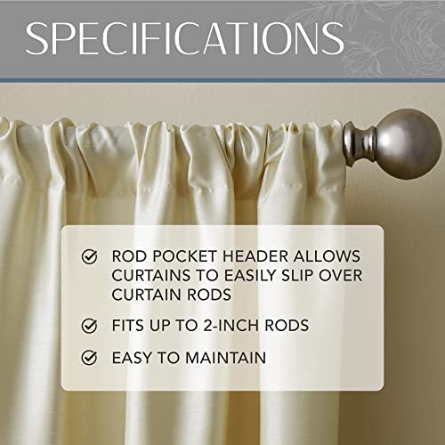 Elrene Home Fashions Versailles Faux-Silk Room-Darkening Curtain Panel, Blackout Curtain with Rod Pocket - Image 4
