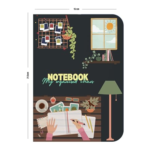 Image of KAANUKA A5 Notebook, 172 Pages, 80 GSM, Ruled, Themed Journals, Notebook For Home, Office, Personal Diary With Trackers, Best For Gifting