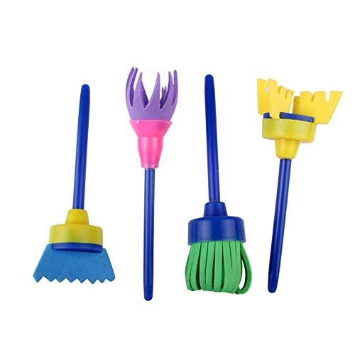 15 Pcs Pinceaux Kit de Peinture Pratique pour Enfants Ensemble de Pinceaux pour Enfants Apprentissage Précoce Éponges Pinceaux pour Enfants
