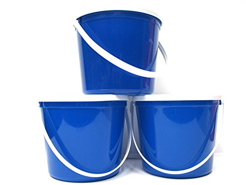 Talisman, Plastic Buckets & Lids, 80 Ounces, 3 Pack, Blue #TOP3