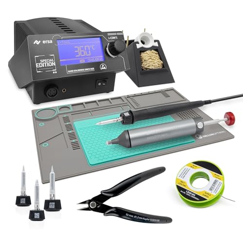 ERSA i-CON1 MK2 digitale 1-Kanal Industrie-Lötstation 50450 C mit 150 W i-TOOL MK2 TipnTurn antistatischer Spitzenwechsel Profi-Set mit 6-teiligem Zubehör