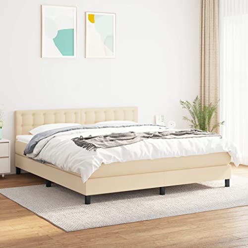 KLYEON Cama Box Spring con colchón Tela
