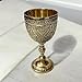 Morcomart Handmade Brass Wine Chalice Goblet – Artisanal Craftsmanship, Antique Vintage Design – Elegant Cups for Wedding, Church, Festive Events (Polished Brass)
