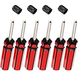Amcarker 6 Pcs Valve Core Removal Tool w/ 4 Tire Valve dust Cap Automotive Car Motorcycle Truck Bike Screwdriver Valve Stem Core Remover Tire Repair Install Tool
