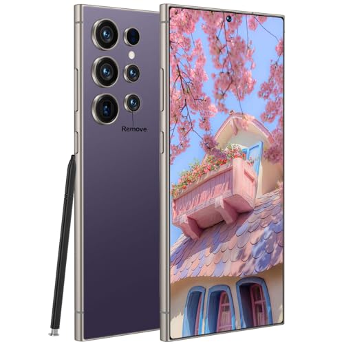 I24 Ultra 5G Unlocked Smartphone 12GB RAM 512GB ROM Android 13 Cell Phone 6.8 HD Screen 108MP Camera 6800mAh Battery NFC/Dual SIM/Face ID High Performance Octa-Core Mobile Phone (Purple)