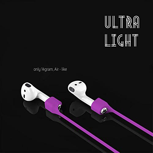 Image of Ultra Strong Magnetic Airpod Pro Strap Anti-Lost Cord Sports Lanyard Compatible with Airpods 3rd 2nd Generation Pro 3 2 1 (3 Purple)