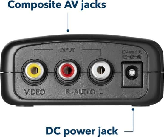 INSIGNIA Convertitore da RCA a HDMI, 1080P RCA composito audio video AV adattatore supporto PAL/NTSC per TV/PC/PS3/STB/Xbox VHS/VCR/lettore DVD Blue-Ray
