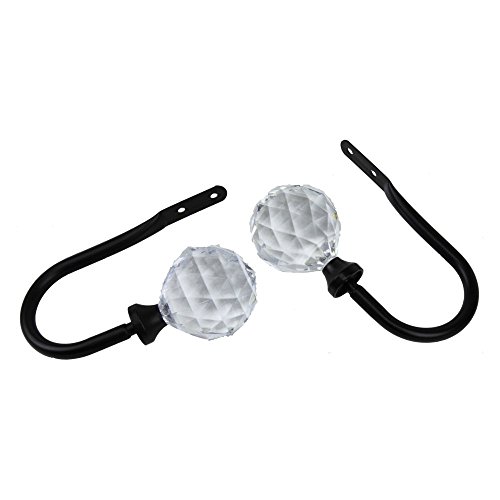 Modern Faceted Curtain Holdback Finish: Black