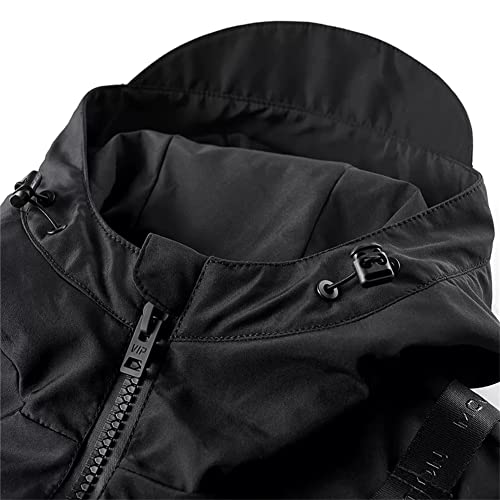Men's Cargo Jacket Techwear Windbreaker Streetwear Multi-Pocket Jacket Coat Autumn Hooded Jackets4