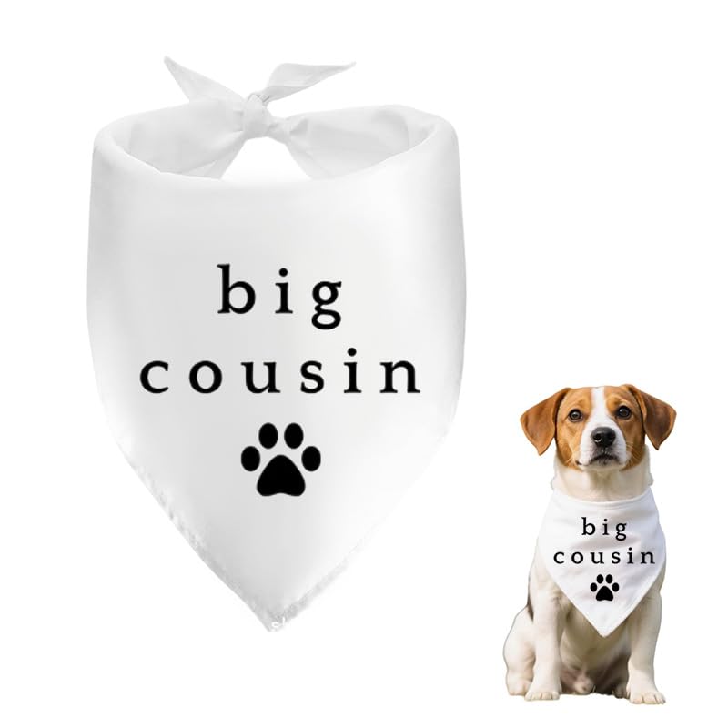 Big Cousin Dog Bandana Gift for Women Men Pregnancy Baby Announcement Gifts for Dog Owners Big Cousin Gifts for Dogs Cats Pets Gender Reveal Gift for Small Large Dogs Dog Scarf Collar