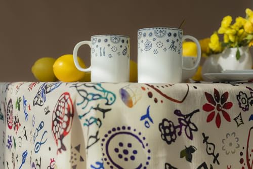Nappe en polyester Qimerioni infroissable multicolore de 55x55 cm - 5