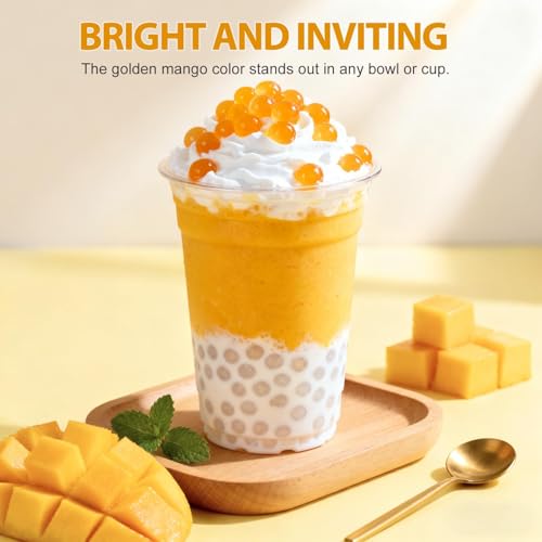 Image of Soeos Mango Popping Boba, 550g(1.2 lbs), Boba Pearls for Bubble Tea