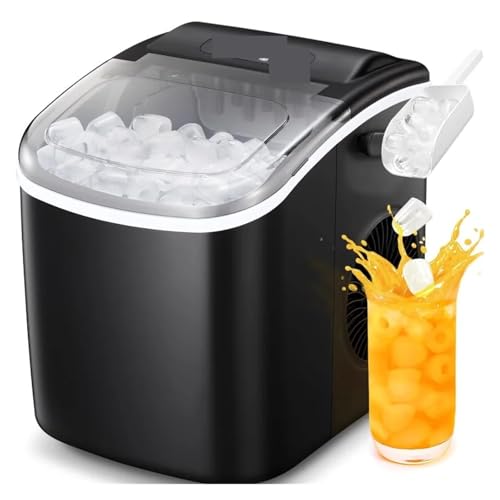Fabricadora de hielo portátil con autolimpieza y capacidad diaria 26 lb miniatura 2