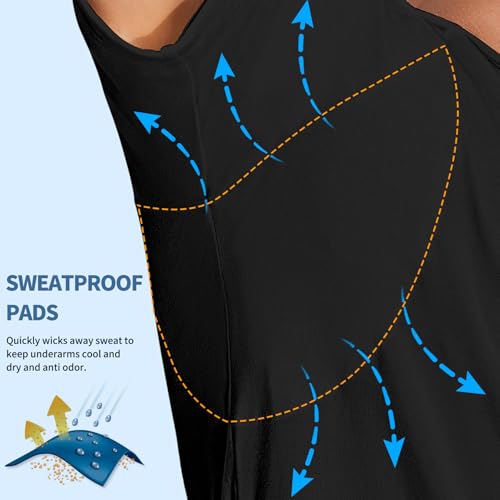 MISS MOLY Men's Sweatproof Undershirt V Neck Sweat Proof Shirt with Underarm Sweat Pads Moisture Wicking T-Shirt3