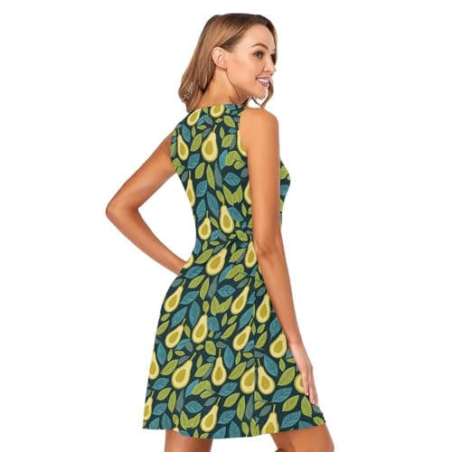 Image of ALAZA Women's Summer Dress Sun Dress Sleeveless with Pockets