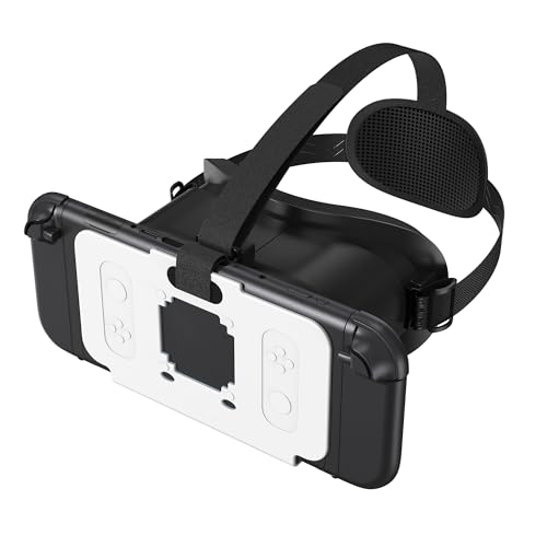 VR-Headset für Switch 2 2025, Switch 2 Virtual Boy VR-Brille mit verstellbaren HD-Gläsern und bequemen Kopfbändern mit breiter Polsterung, Labo VR Kit 3D-Brille für Switch 2 Zubehör, Weiß & Schwarz