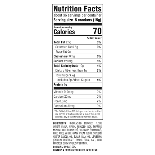 Image of RITZ Whole Wheat Crackers, Snacks for Kids and Adults, Bulk Lunch Snacks, Family Size, 6-19.3 oz Boxes