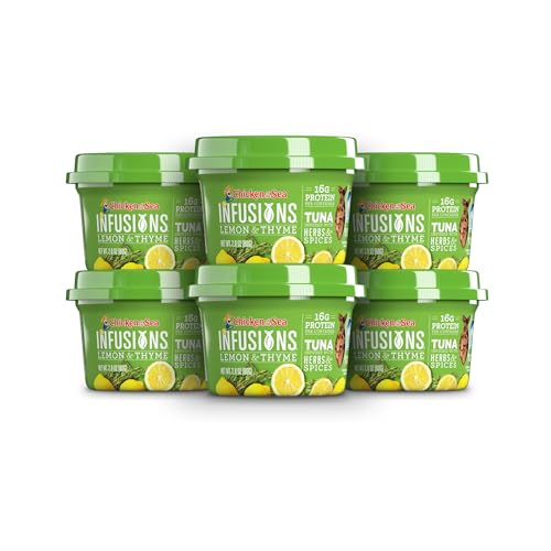 Chicken of the Sea Infusions Tuna, 2.8 Ounce Cups (Pack of 6), Wild Caught Tuna, Lemon & Thyme