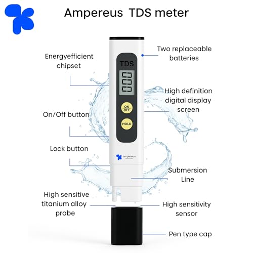Image of AMPEREUS Digital TDS Meter for water testing, Water Purity tester for home and commercial uses, Ppm Tester For Water Testing, Total Dissolved Solids Meter