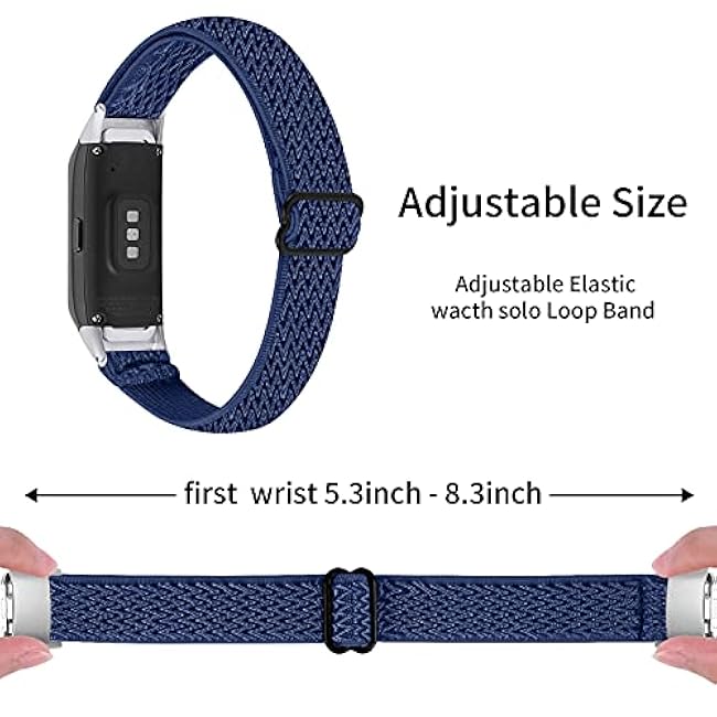 Galaxy Fit Nylon Watchband, Stretchy Loop Fabric Strap Breathable Sport Wristband Elastic Replacement for Women Men Compatible with Galaxy Fit SM-R370 (R10)