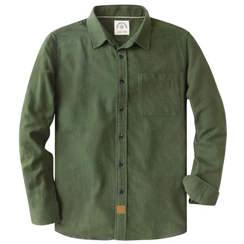 Dubinik® Flanellhemd Herren Kariert Button Down Outdoor Baumwolle Freizeithemden Flanellhemden Herren Langarm
