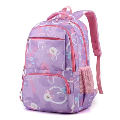 KAMUFLE Mochila Infantil Escolar Juvenil Cute Feminina Reforçada (Lilás)