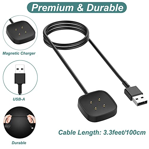 Kissmart KY-101CVZ15 Charger For Fitbit Sense/Sense 2/Versa 3/Versa 4, Replacement Charging Cable Cord Magnetic Dock Stand thumb #3
