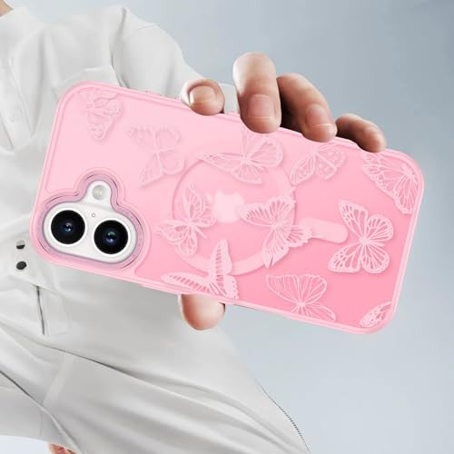 Coque iPhone 16 Plus rigide et douce motif papillon pour éviter les rayures - 7