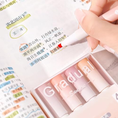 Image of Shuttle Art Aesthetic Cute Pastel Highlighter Pen Set (4 Pcs)-Soft Color Ink Highlighters, Quick Dry No Bleed Marker Pens with Chisel Tip for Note Taking,Journaling,School & Office Stationery(Orange)