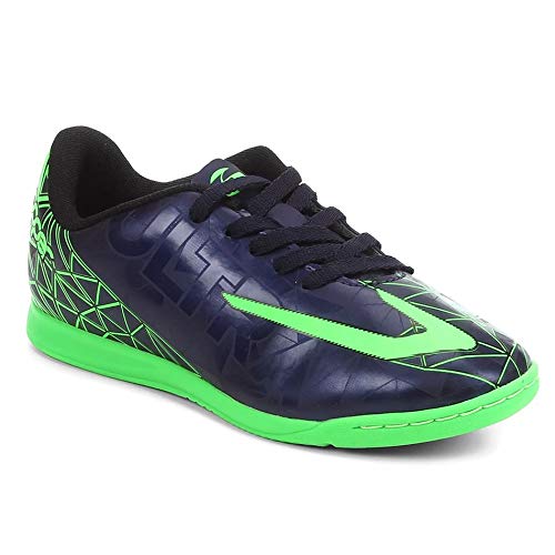 Chuteira Futsal Topper Ultra II, Masculino, Marinho/Verde, 39
