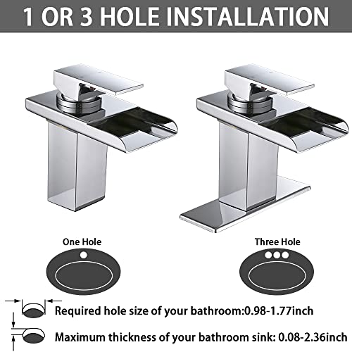 Image of AVSIILE LED Bathroom Sink Faucet, Brushed Nickel, Stainless Steel Spout